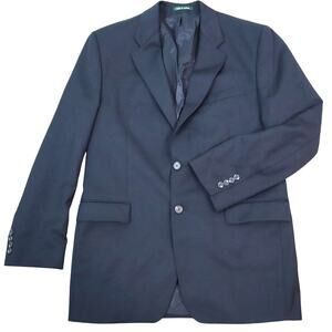 Black Lauren Ralph Lauren Wool Blazer Sport Coat Jacket Mens 42L